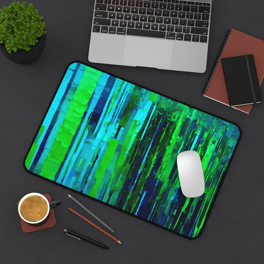 Striped Blue Green 12" x 18" Desk Mat
