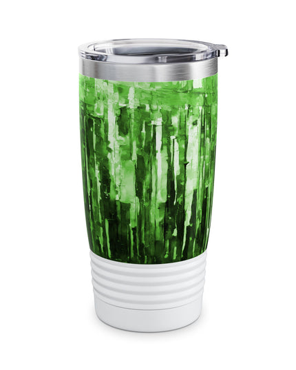 Striped Mint Pastel Ringneck Tumbler, 20oz in white
