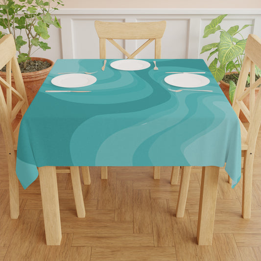 Tif Green Wavey Tablecloth, 55" x 55"