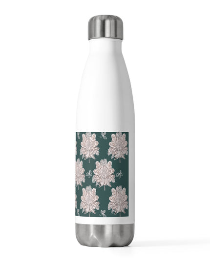 Soft White Floral Butterflies 20oz Insulated Water Bottle