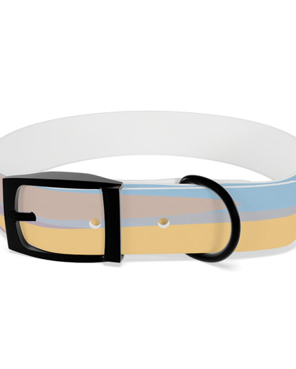 Pastel Baby Blue and Peach Patches Medium Dog Collar