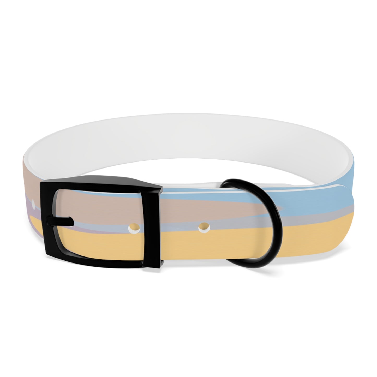 Pastel Baby Blue and Peach Patches Medium Dog Collar