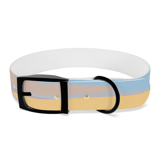 Pastel Baby Blue and Peach Patches Medium Dog Collar