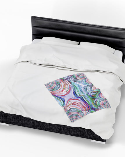 Uzi Spiral Pastels Velveteen Plush Blanket, 30" x 40"