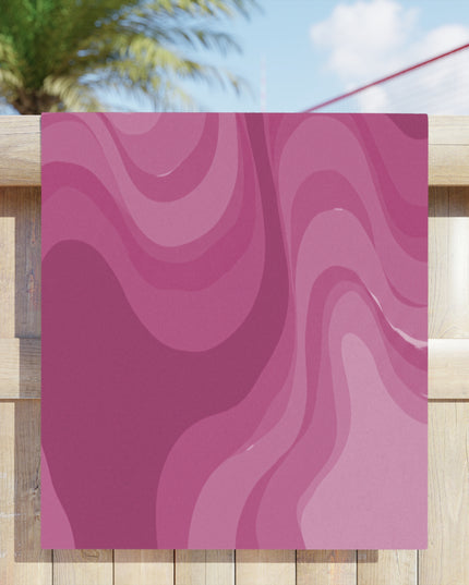 Pinky Mauve Wavey Beach Towel, 30" x 60"