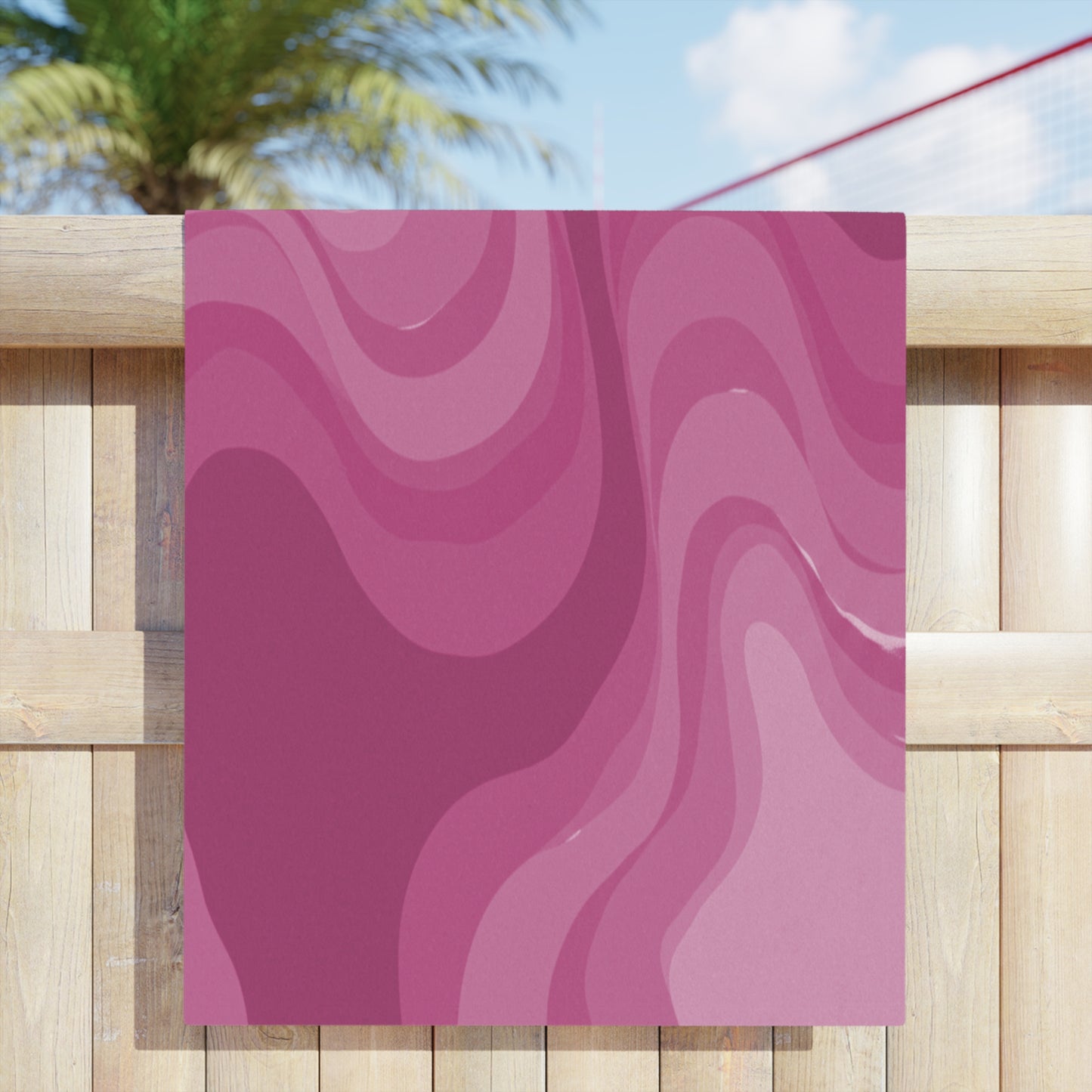 Pinky Mauve Wavey Beach Towel, 30" x 60"