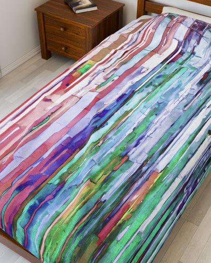 Striped Pastels Velveteen Plush Blanket, 60" x 80"