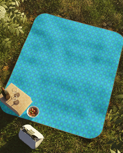 Light Blue Star-crossed Bodies Picnic Blanket, 61" × 51"