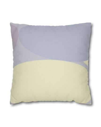 Pastel Soft Blue and Soft White Patches Spun Polyester Square Pillowcase, 14" x 14"