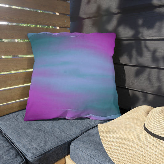 Dark Blue Green Sea Purple Fog 20" x 20" Outdoor Pillows