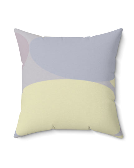 Pastel Soft Blue and Soft White Patches 18" x 18" Faux Suede Square Pillow