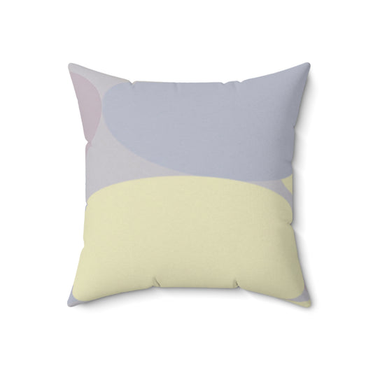 Pastel Soft Blue and Soft White Patches 18" x 18" Faux Suede Square Pillow