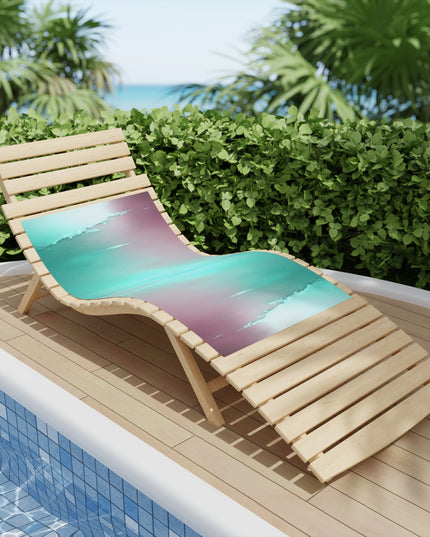 Green Sea Lavender Fog Beach Towel, 24" x 44"