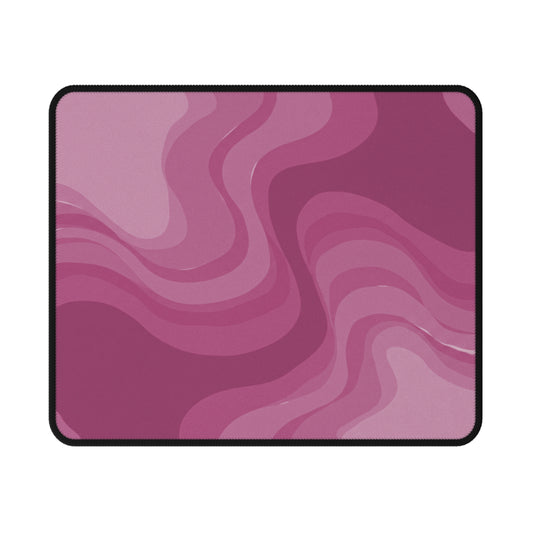 Pinky Mauve Wavey Non-Slip Gaming Mouse Pad, 9.5" X 8" Rectangle