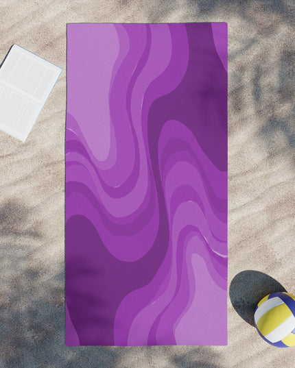 Wavey Purple Wavey Beach Towel, 30" x 60"