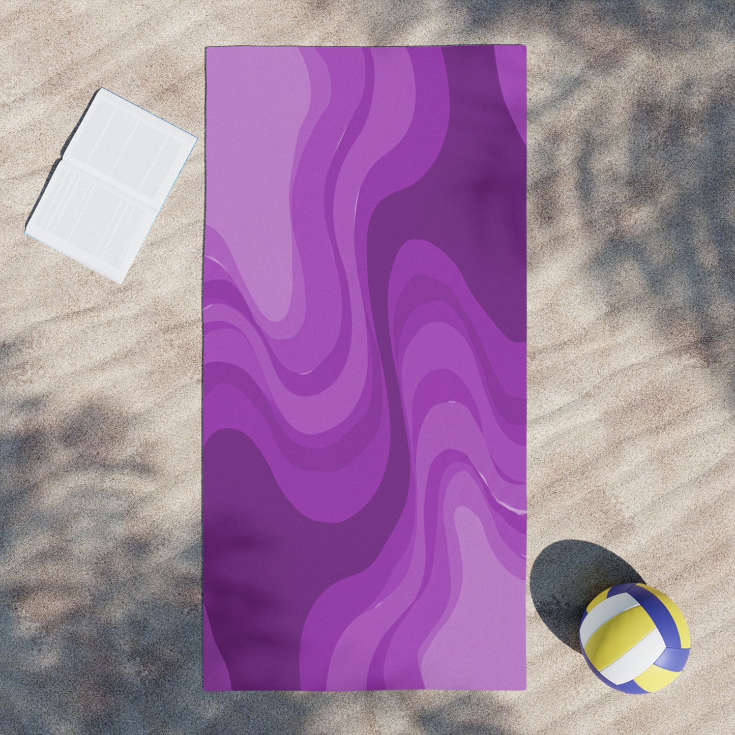 Wavey Purple Wavey Beach Towel, 30" x 60"