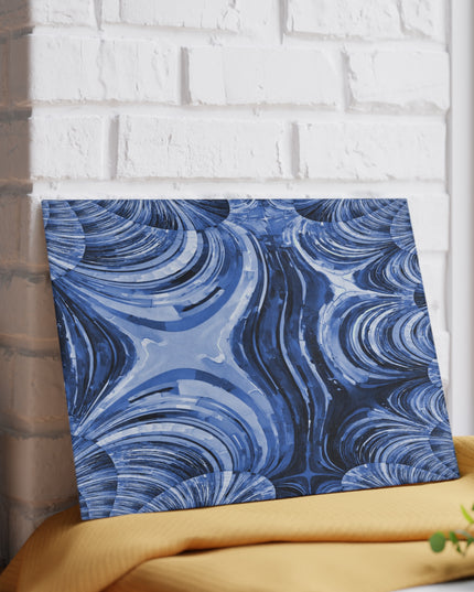 Uzi Spiral Deep Blue Pastel 8" x 11" Glass Cutting Board