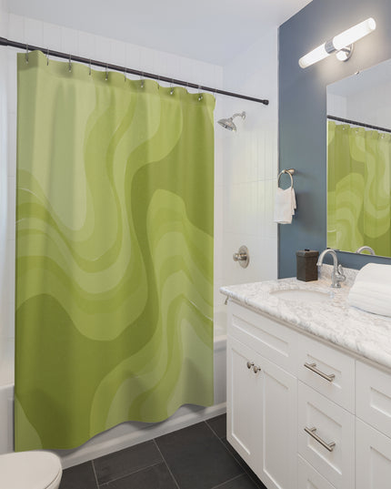 Lemon Wavey Shower Curtains, 71" x 74"