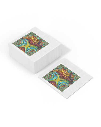 Uzi Spiral Alpha White Coined Napkins, 6.5" x 6.5"