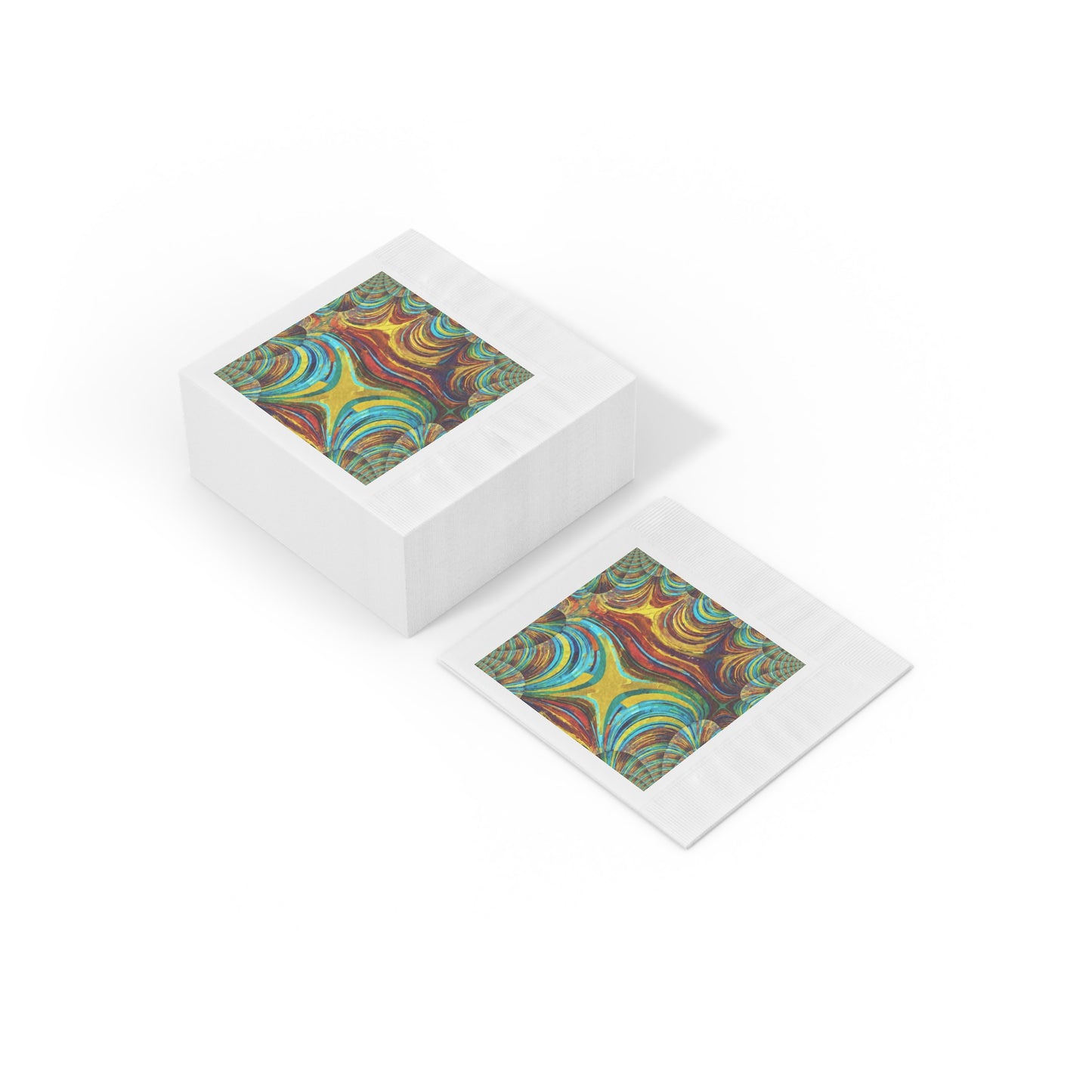 Uzi Spiral Alpha White Coined Napkins, 6.5" x 6.5"