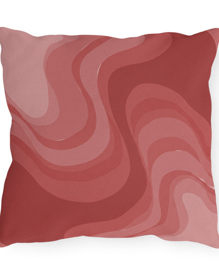 Power Red Wavey 16" x 16" Outdoor Pillow