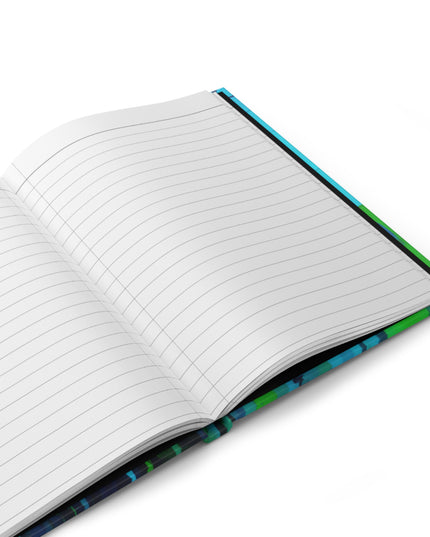 Striped Blue Green 5.75" x 8" Hardcover Journal Matte with 150 lined pages