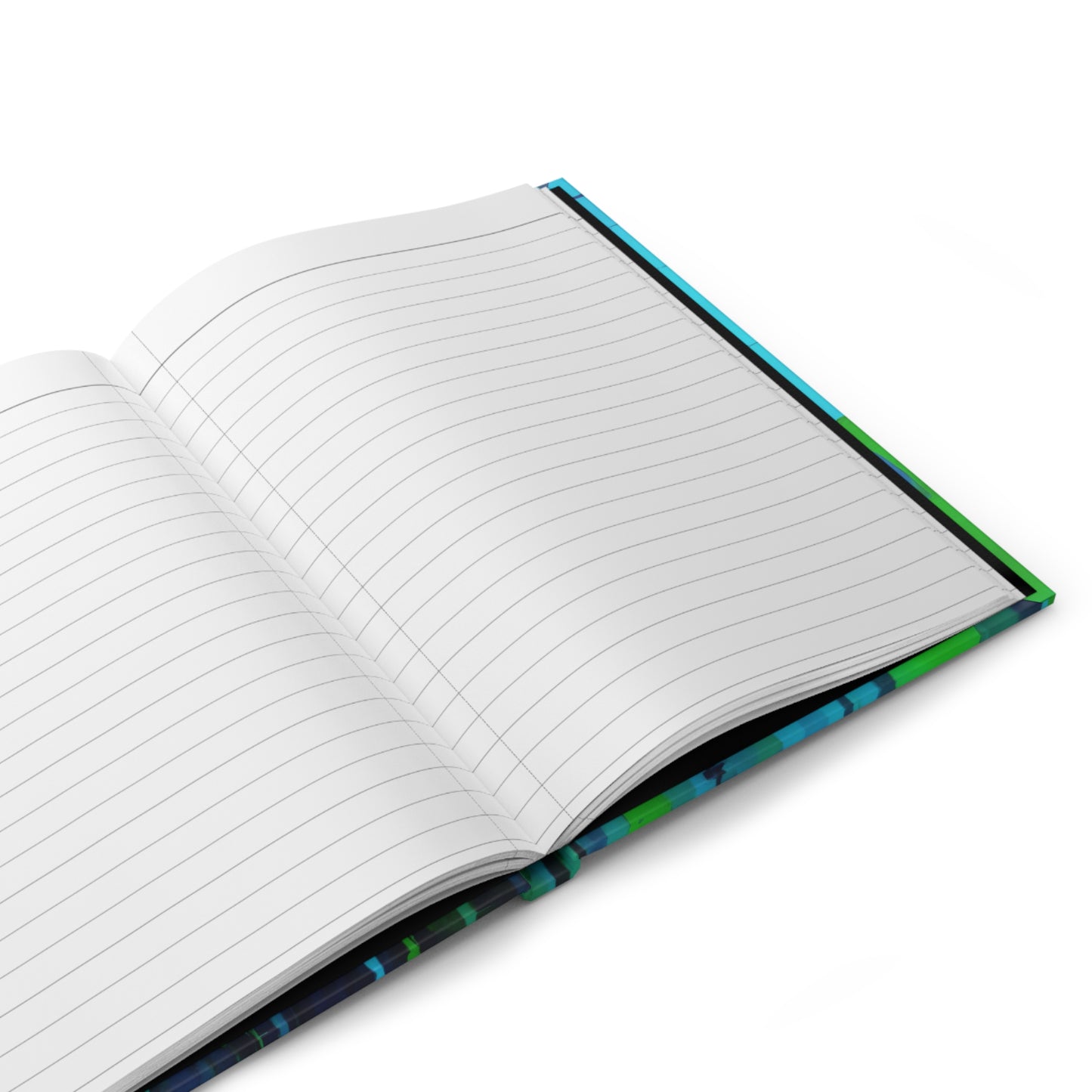 Striped Blue Green 5.75" x 8" Hardcover Journal Matte with 150 lined pages