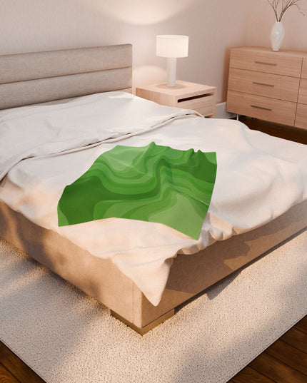 Greenie Meanie Wavey Velveteen Plush Blanket, 30" x 40"