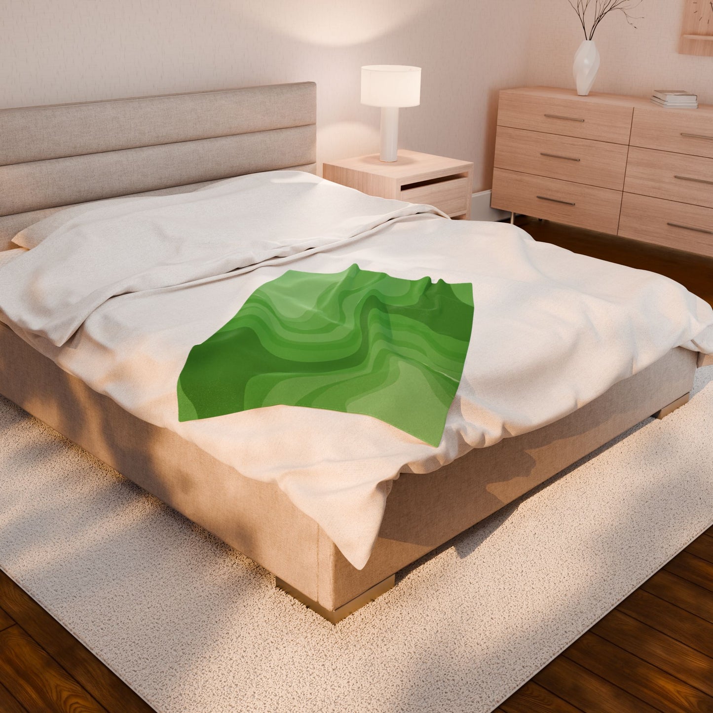 Greenie Meanie Wavey Velveteen Plush Blanket, 30" x 40"