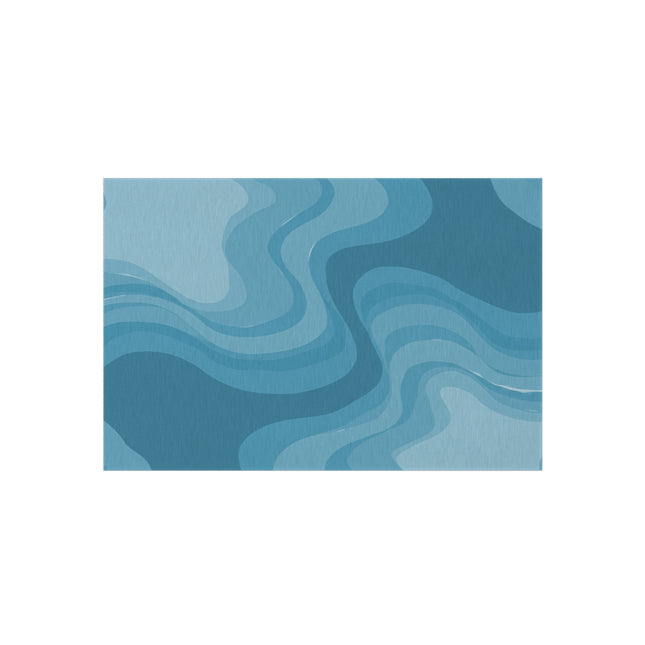Sky Blue Wavey 48" x 72" Outdoor Rug