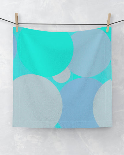 Pastel Tan and Tif Patches Face Towel, 13" x 13"