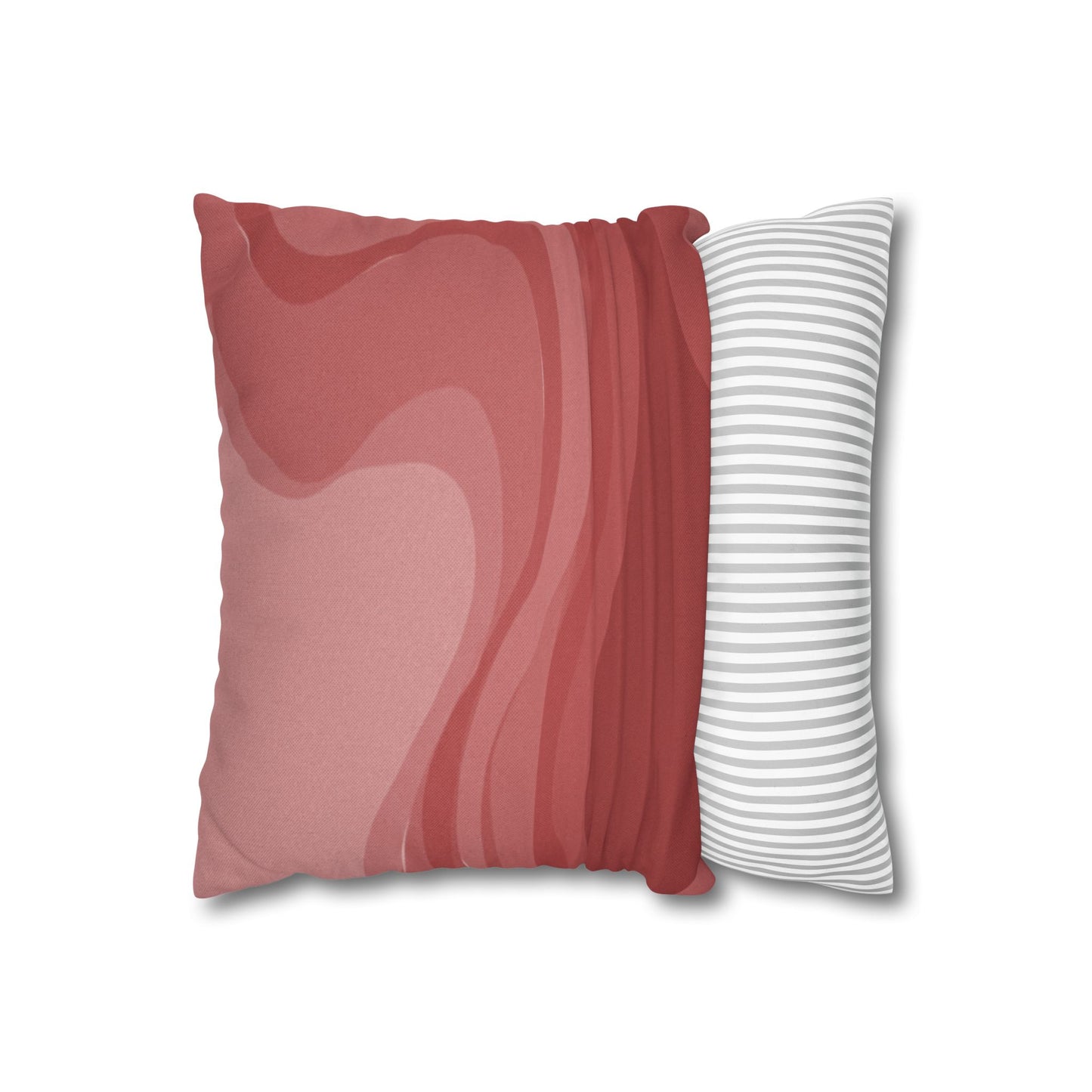 Power Red Wavey Spun Polyester Square Pillowcase, 14" x 14"