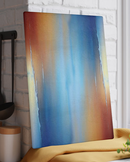Blue Sea Red Orange Fog Glass Cutting Board, 11" x 15"