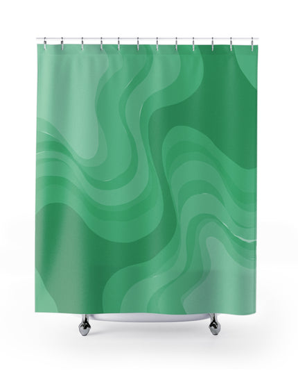 Mint Green Wavey Shower Curtains, 71" x 74"
