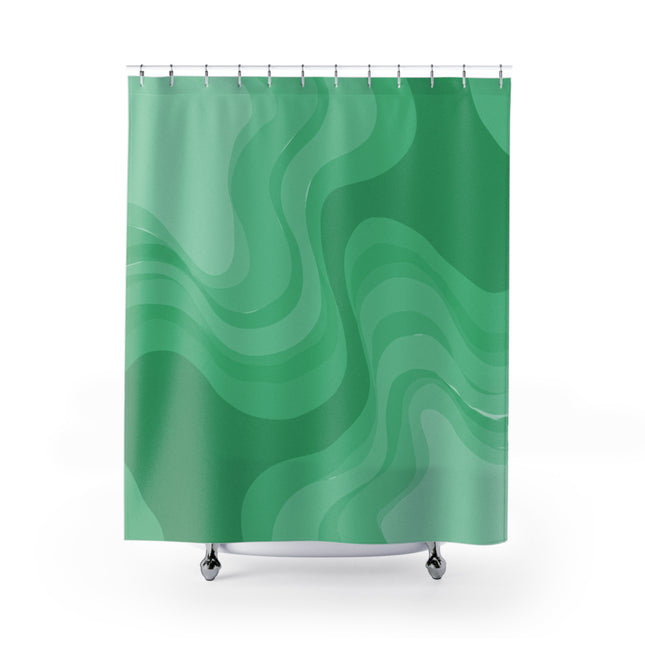 Mint Green Wavey Shower Curtains, 71" x 74"