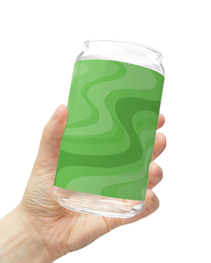 Greenie Meanie Wavey Sipper Glass, 16oz