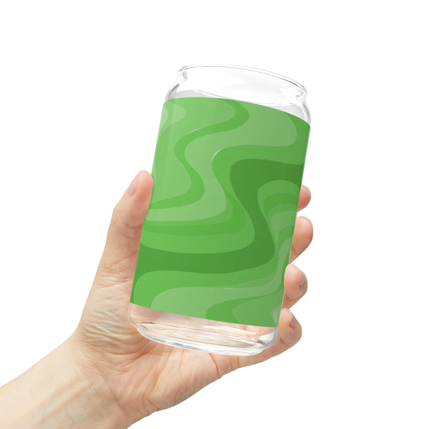 Greenie Meanie Wavey Sipper Glass, 16oz