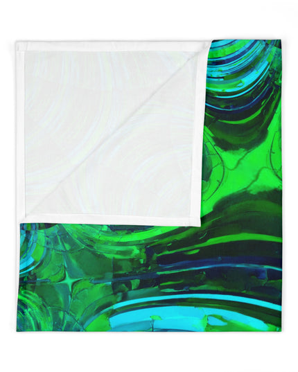 Uzi Spiral Blue Green Baby Swaddle 30″×40″ Blanket