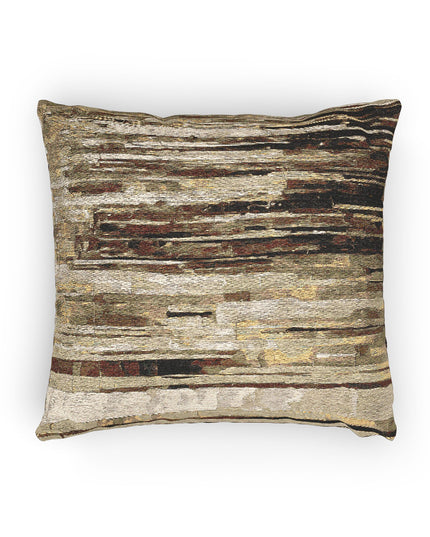 Striped Light Brown Woven Pillow, 17" x 18"