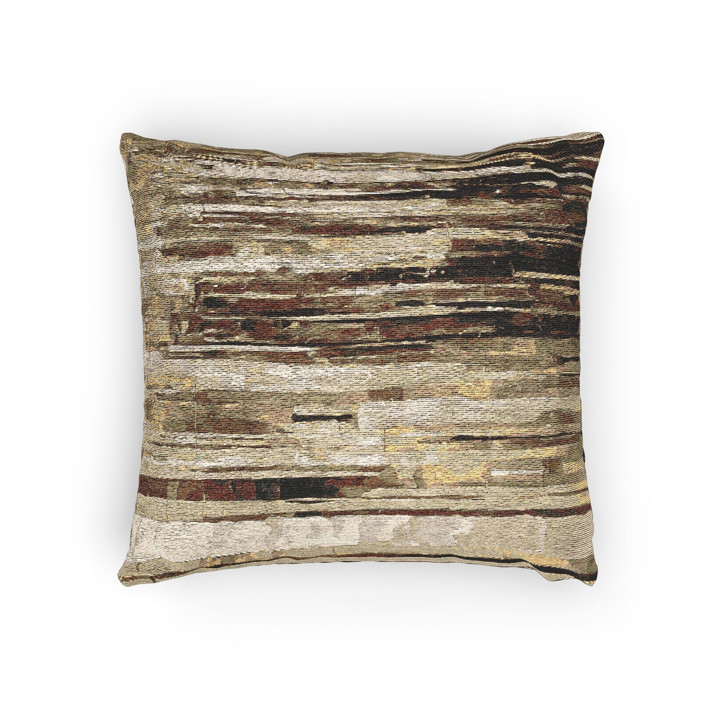 Striped Light Brown Woven Pillow, 17" x 18"