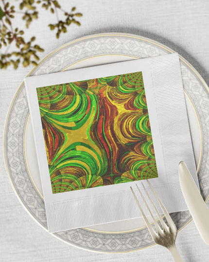Uzi Spiral Beta White Coined Napkins, 6.5" x 6.5"