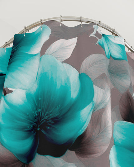 Tif Green Gray Floral Bunch Shower Curtains, 71" x 74"