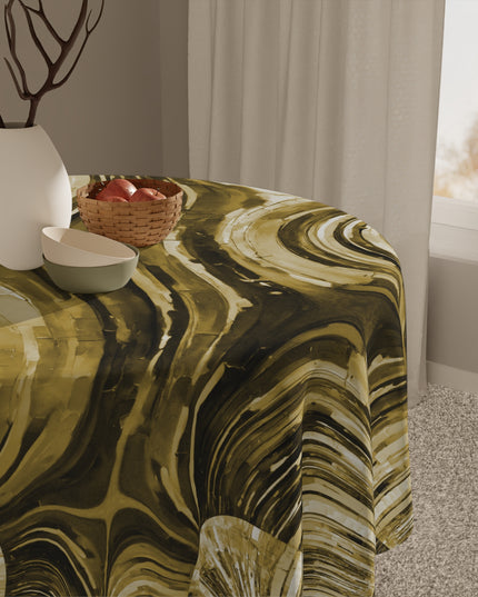 Uzi Spiral Light Brown Tablecloth, 55" x 55"