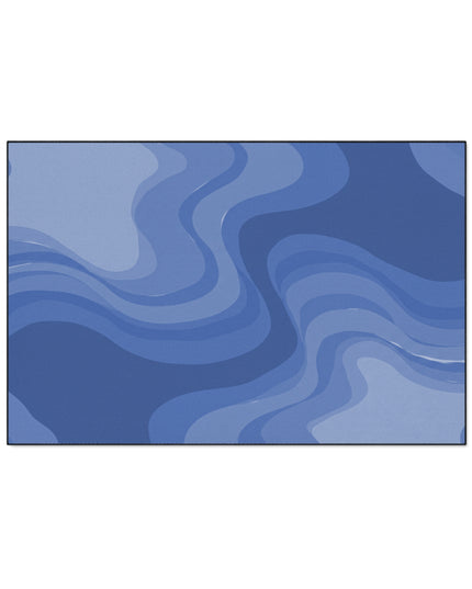 Deep Blue Wavey 48" x 72" Heavy Duty Floor Mat