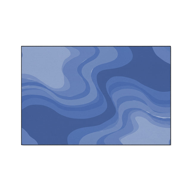 Deep Blue Wavey 48" x 72" Heavy Duty Floor Mat