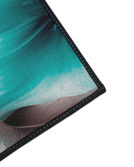 Tif Green Gray Floral Bunch Heavy Duty Floor Mat, 48" x 72"