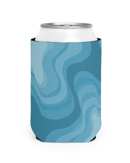 Sky Blue Wavey 12 oz Can Cooler Sleeve