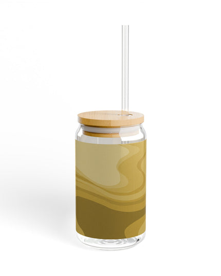Brown Wavey Sipper Glass, 16oz
