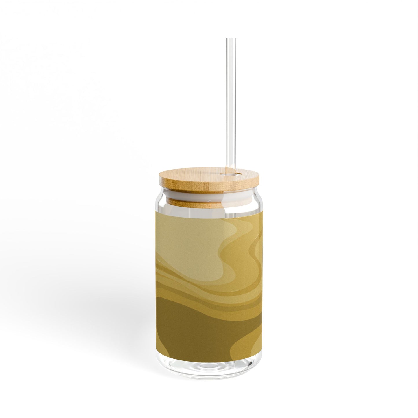 Brown Wavey Sipper Glass, 16oz