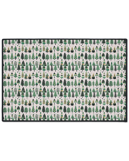 Mini Vintage Green Trees 18" x 27" Heavy Duty Floor Mat